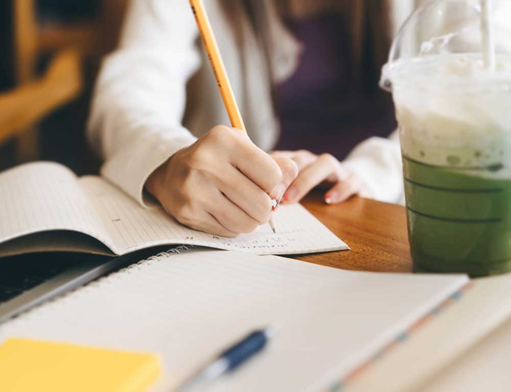 Student studying at the Student Center